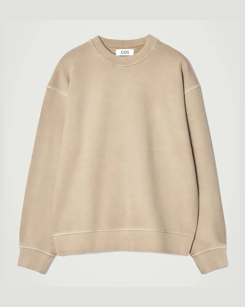 COS Lockeres Sweatshirt Aus Vorgewaschener Baumwolle Beige