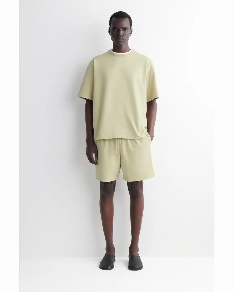 COS Shorts Aus Stückgewaschenem Baumwolljersey Grün