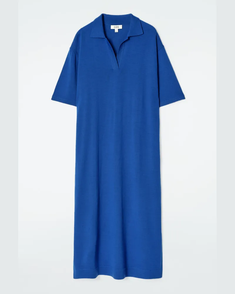 COS Polokleid Aus Merinowolle Blau