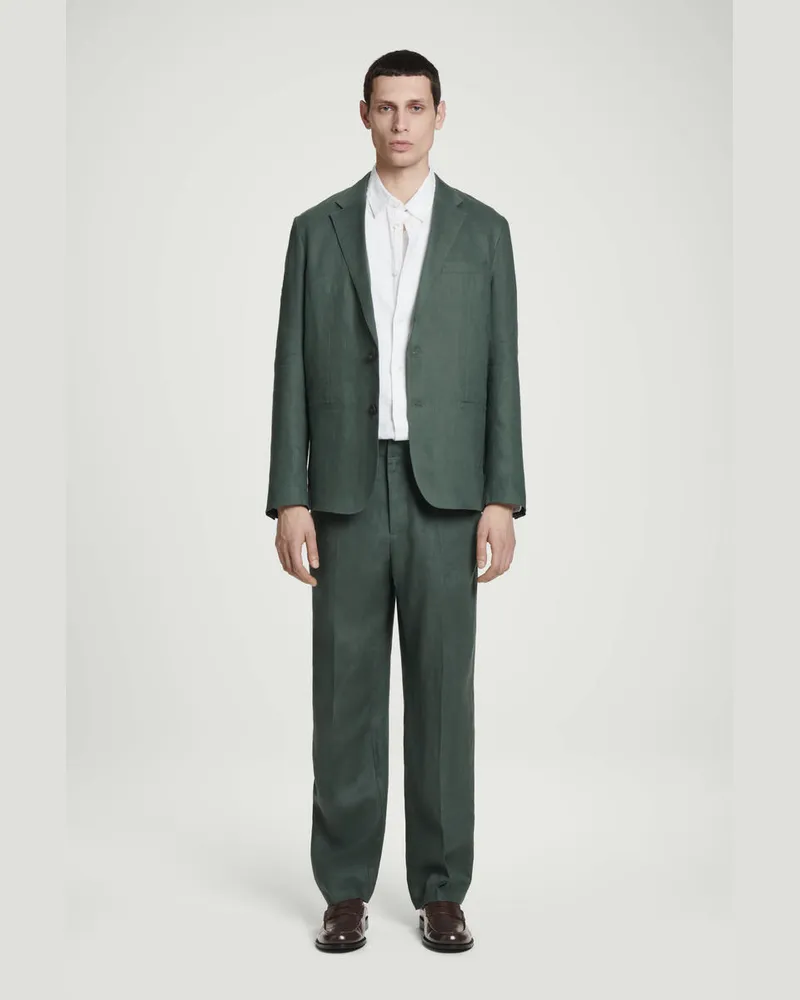 COS Lockere Leinenhose Mit Schmal Zulaufendem Bein Grün