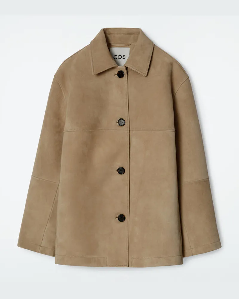COS Jacke Aus Veloursleder Mit Kragen Beige