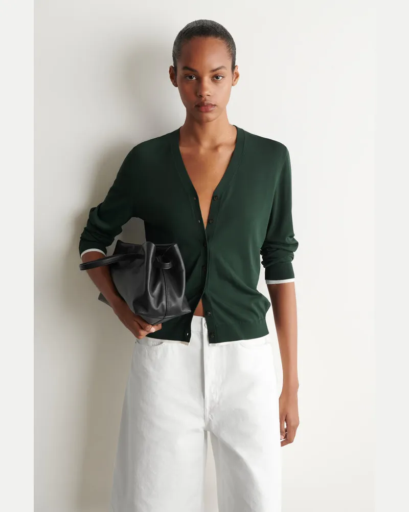 COS Strickjacke Mit V-Ausschnitt Grün