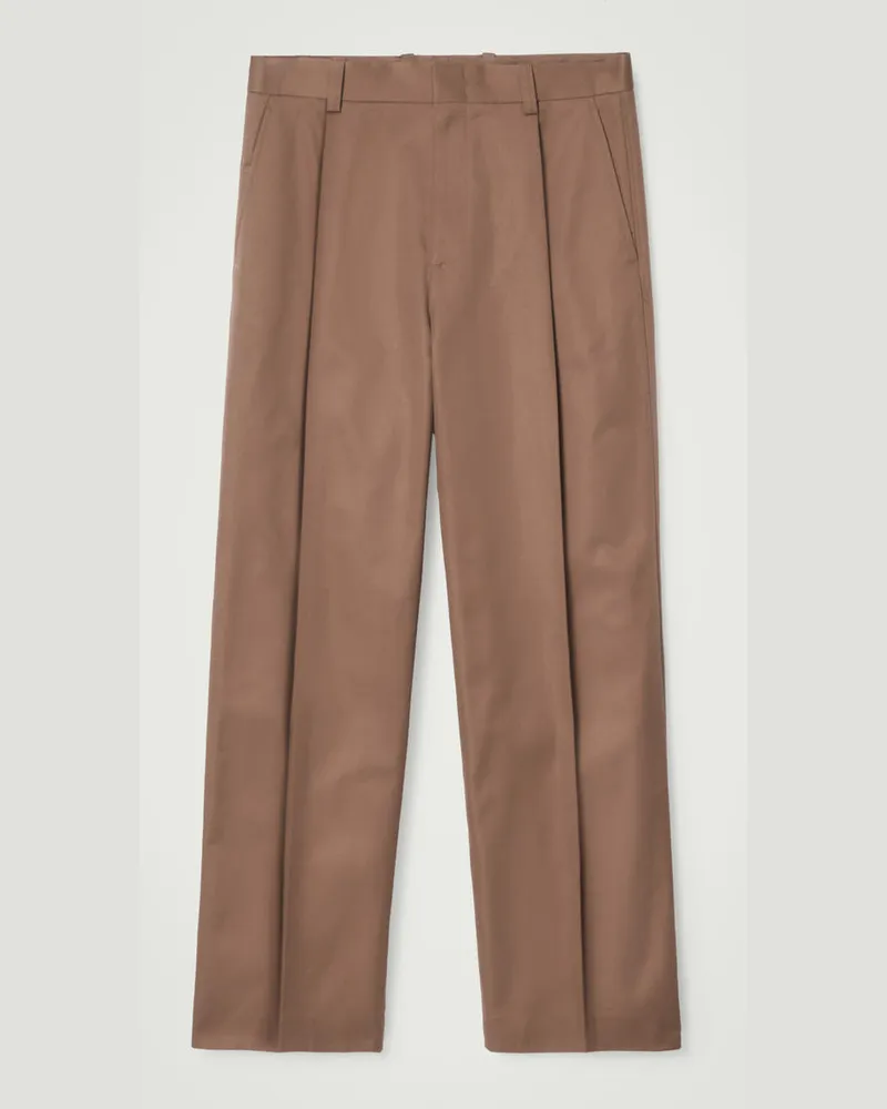 COS Lockere Baumwollhose Mit Geradem Bein Braun