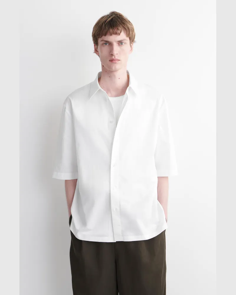 COS Kurzarm-Hemd Aus Baumwolle Weiß