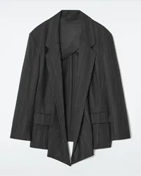 COS Drapierter Blazer Mit Nadelstreifen Schwarz