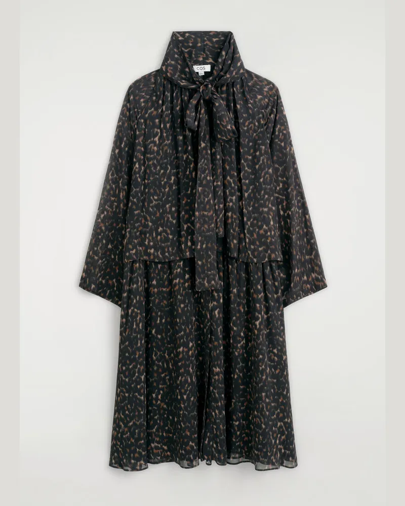COS Fliessendes Kleid Mit Print Und Schaldetail Braun