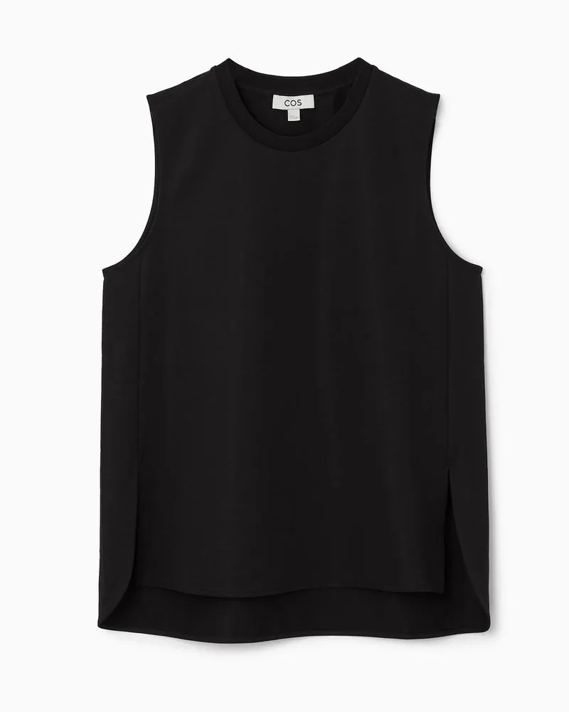 COS Tanktop Mit Seitenschlitzen Schwarz