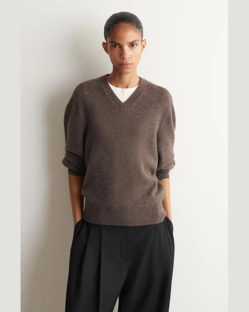 COS Kaschmirpullover Mit V-Ausschnitt Braun