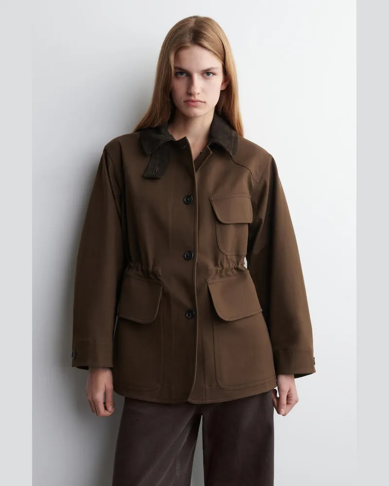 COS Feldjacke Mit Kragen Aus Veloursleder Braun