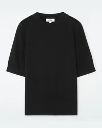 COS Kurzärmliges T-Shirt Schwarz