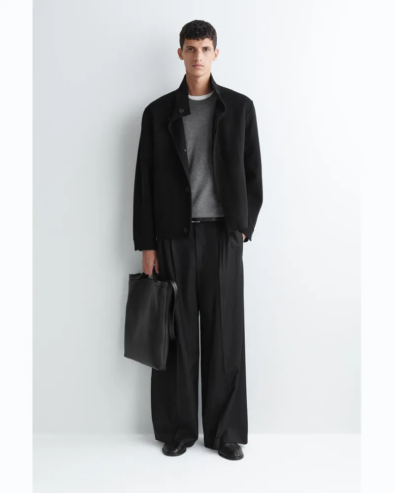 COS Lockere Hose Mit Weitem Bein Und Falten Schwarz