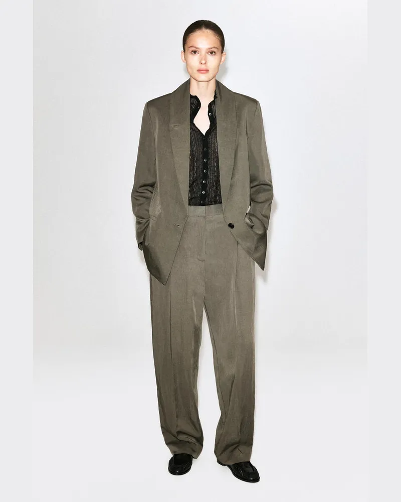 COS Fliessende Hose Mit Geradem Bein Und Falten Beige