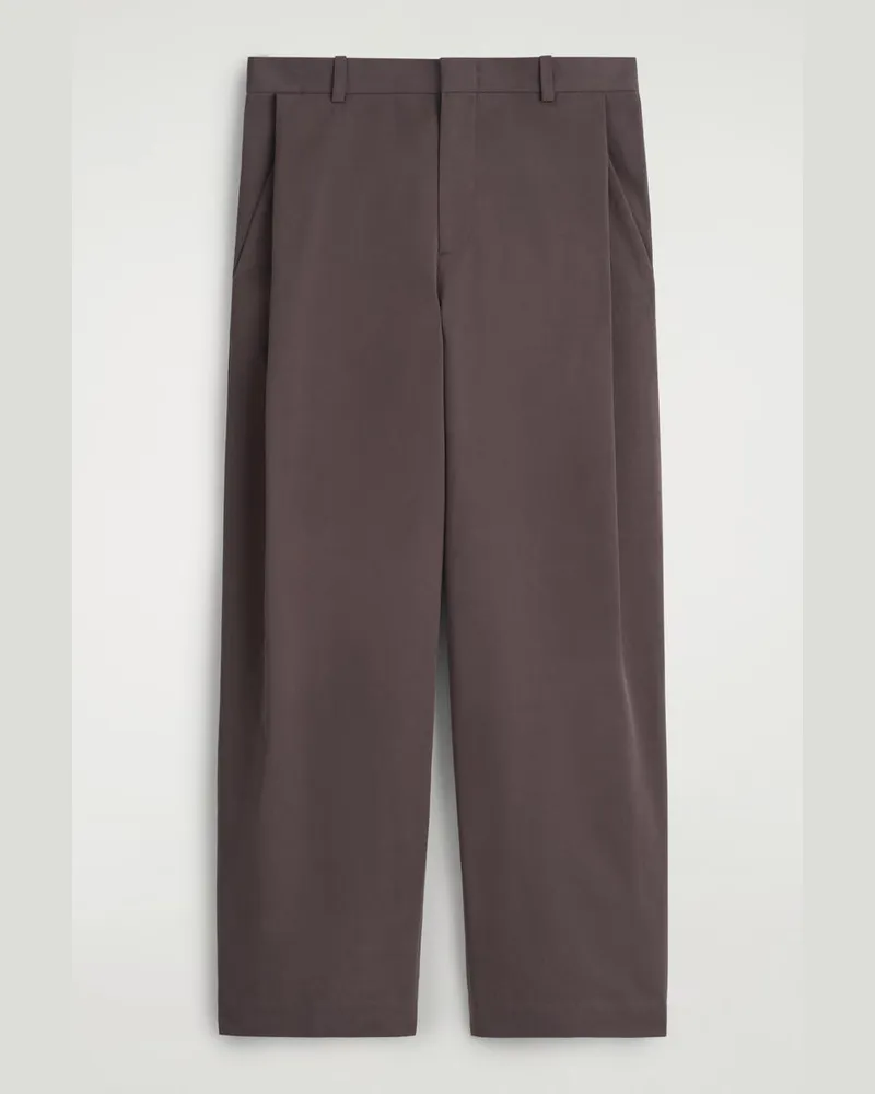 COS Baumwollhose Mit Weitem Bein Und Falten Braun
