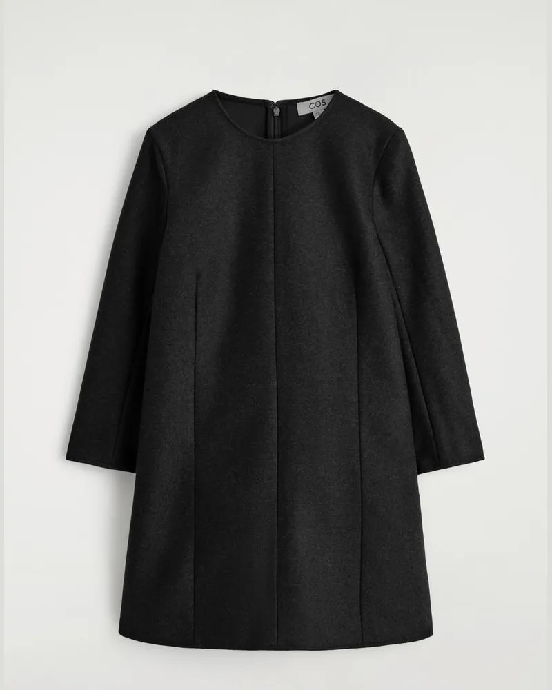 COS Langärmliges Minikleid Aus Wolle Schwarz
