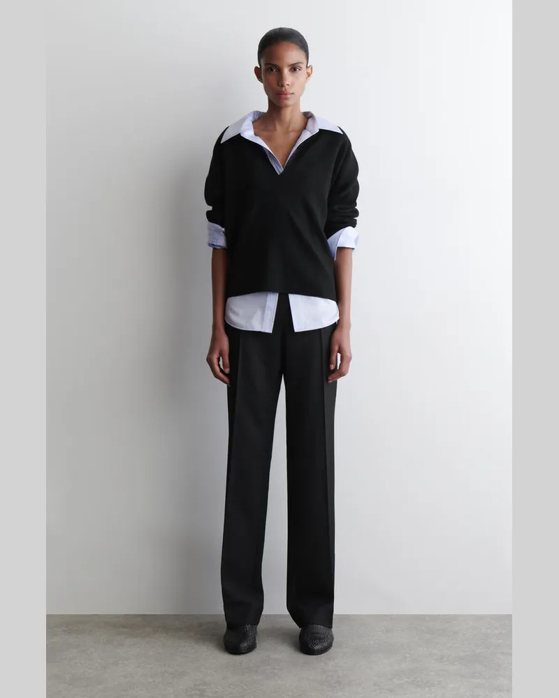 COS Elegante Hose Aus Woll-Mix Schwarz
