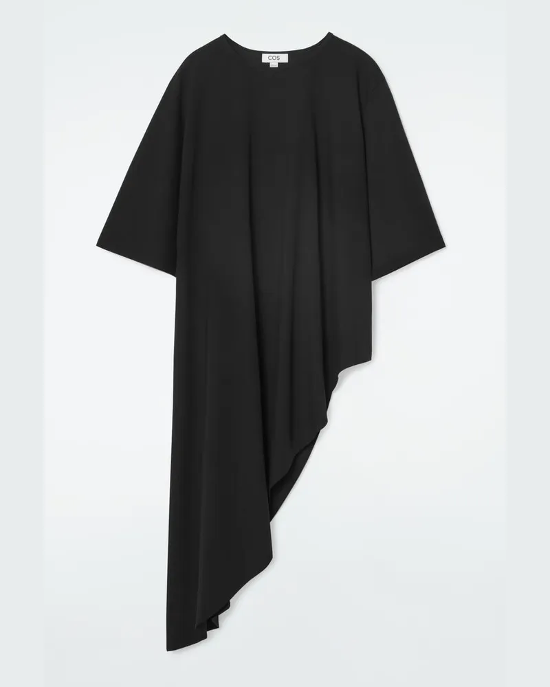 COS Asymmetrisches T-Shirt Schwarz