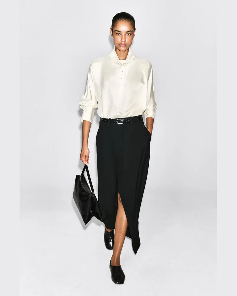 COS Eleganter Maxirock Mit Falten Schwarz