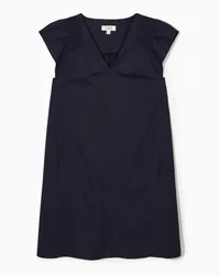 COS Minikleid Mit V-Ausschnitt Und Gesmokten Details Navyblau