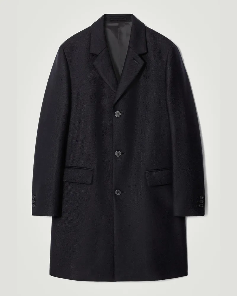 COS Eleganter Mantel Aus Woll-Twill Blau