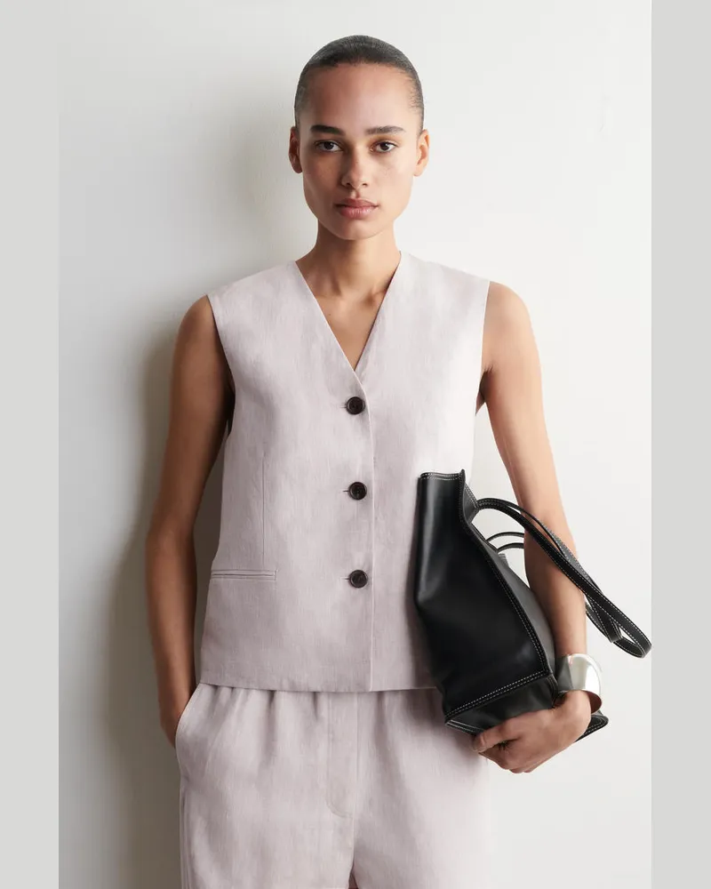 COS Weste Aus Leinen Rosa