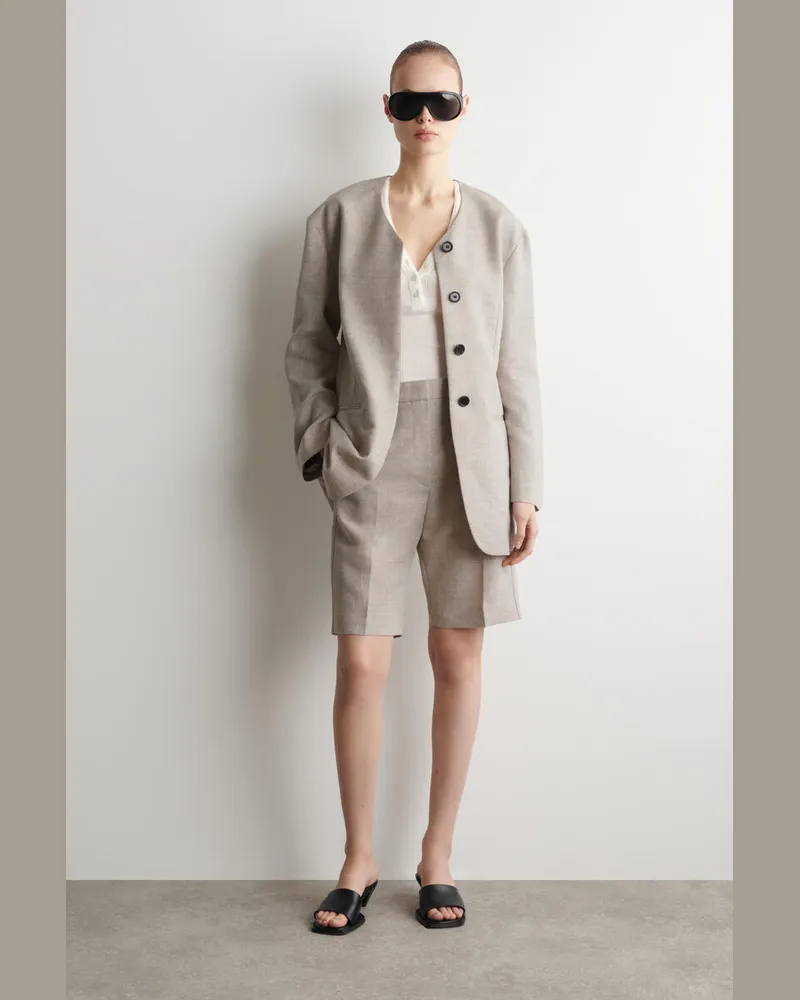 COS Elegante Leinen-Shorts Beige
