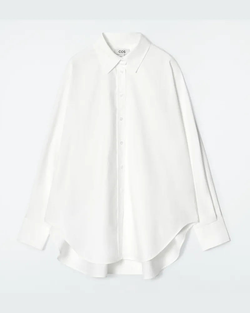 COS Lässiges Baumwoll-Hemd Weiß