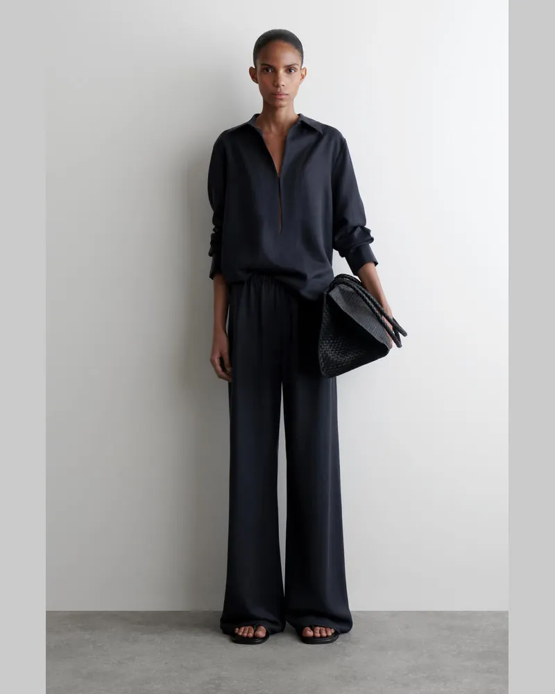 COS Hose Mit Weitem Bein Und Elastischem Bund Blau