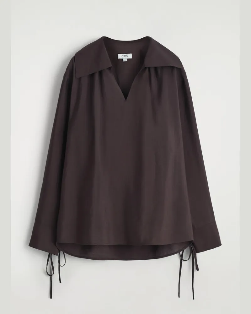 COS Bluse Aus Modal Mit Breitem Kragen Braun