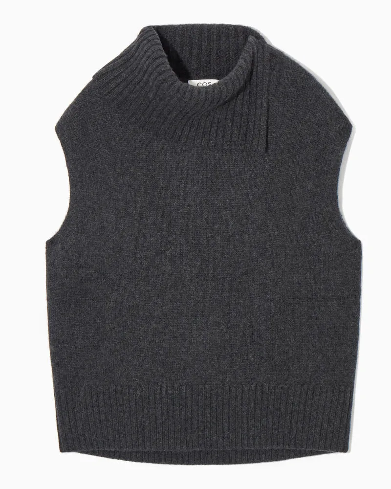 COS Pullunder Aus Reinem Kaschmir Mit Stehkragen Grau