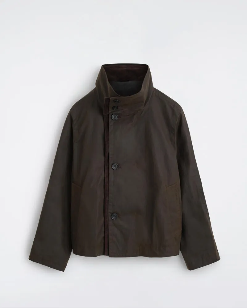 COS Jacke Aus Gewachster Baumwolle Mit Cord-Detail Grün