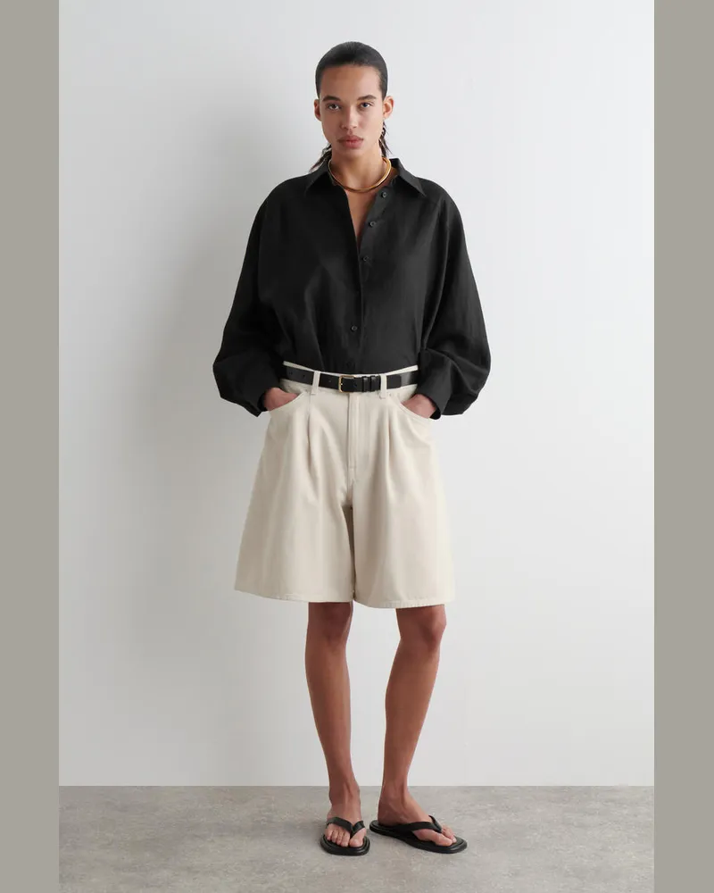COS Jeansshorts Mit Weitem Bein Weiß
