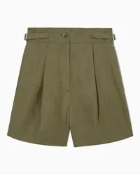 COS Utility-Shorts Aus Leinen-Mix Mit Falten Khaki