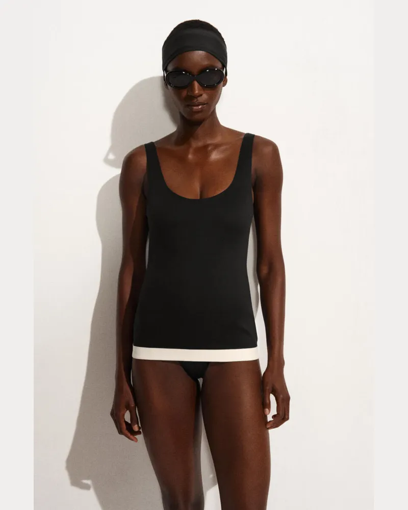 COS Badeanzug Aus Scuba In Colour-Block-Optik Schwarz