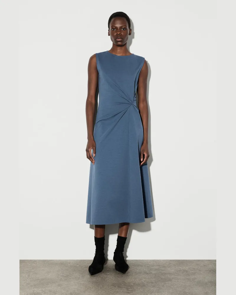 COS Midikleid Aus Jersey Mit Twist-Detail Blau
