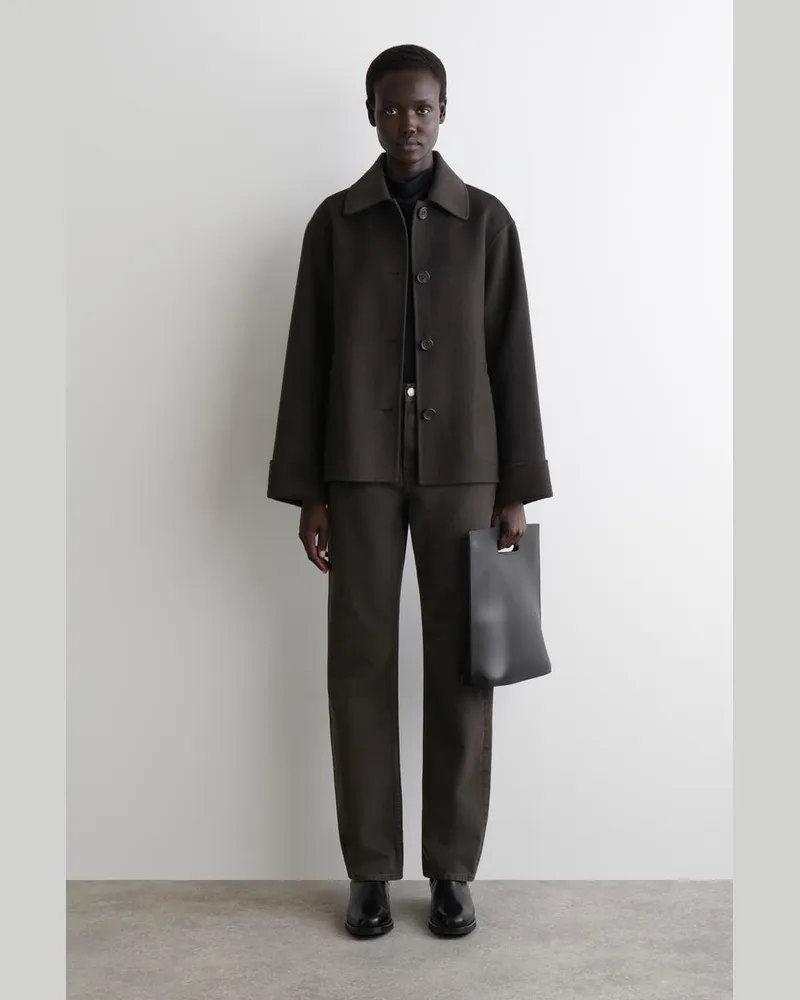 COS Kurzjacke Aus Doubleface-Wolle Braun