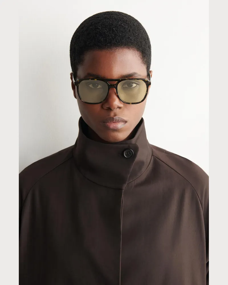 COS Eckige Pilotensonnenbrille Braun