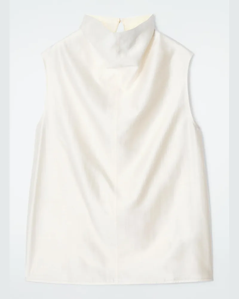 COS Ärmellose Bluse Mit Stehkragen Weiß