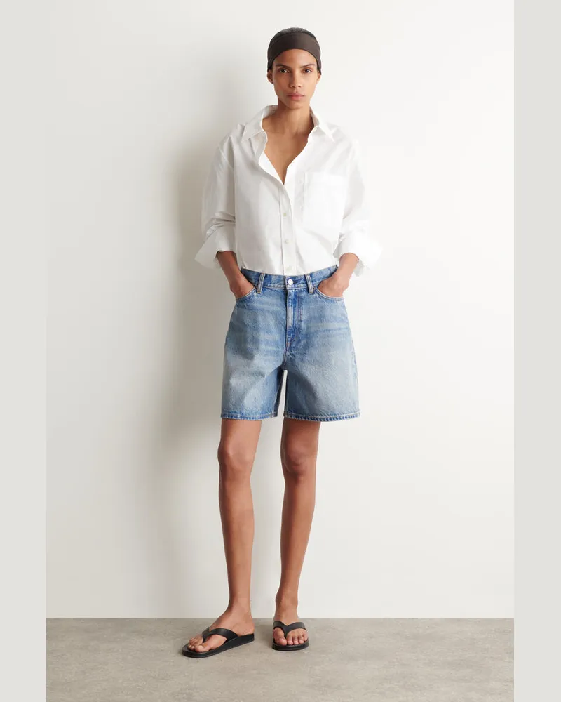 COS Jeansshorts Mit Hohem Bund Blau
