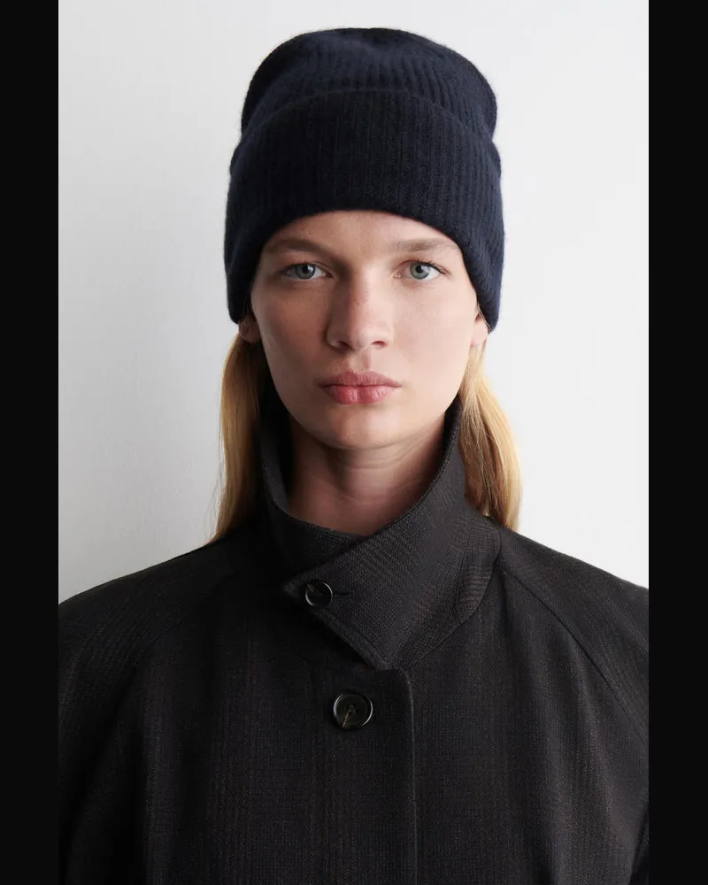 COS Beanie Aus Woll-Kaschmir-Mix Blau