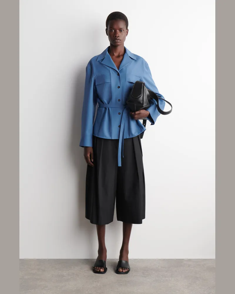 COS Culottes Aus Baumwolle Mit Falten Schwarz