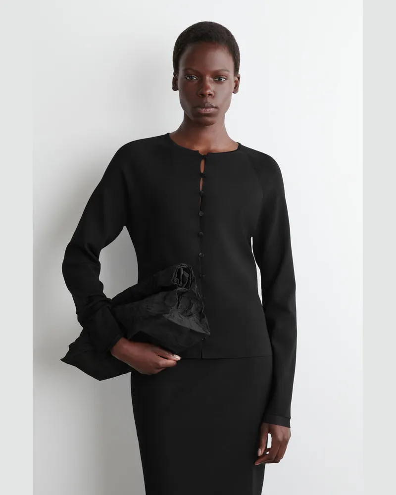 COS Strickjacke Mit Transparentem Detail Schwarz