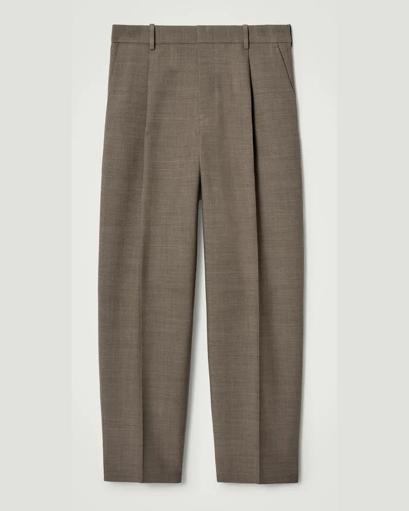 COS Lockere Schmal Zulaufende Hose Aus Woll-Mix Beige