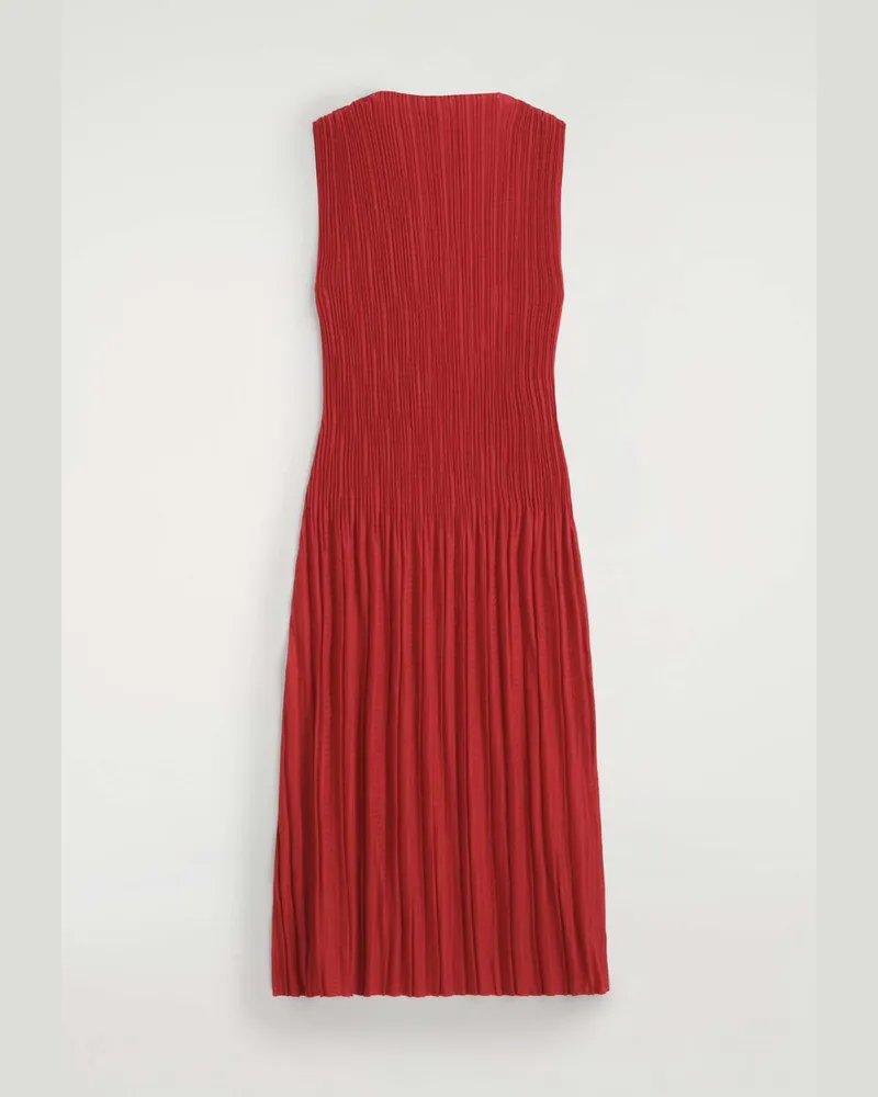 COS Ärmelloses Maxikleid Aus Jacquard Mit Falten Rot
