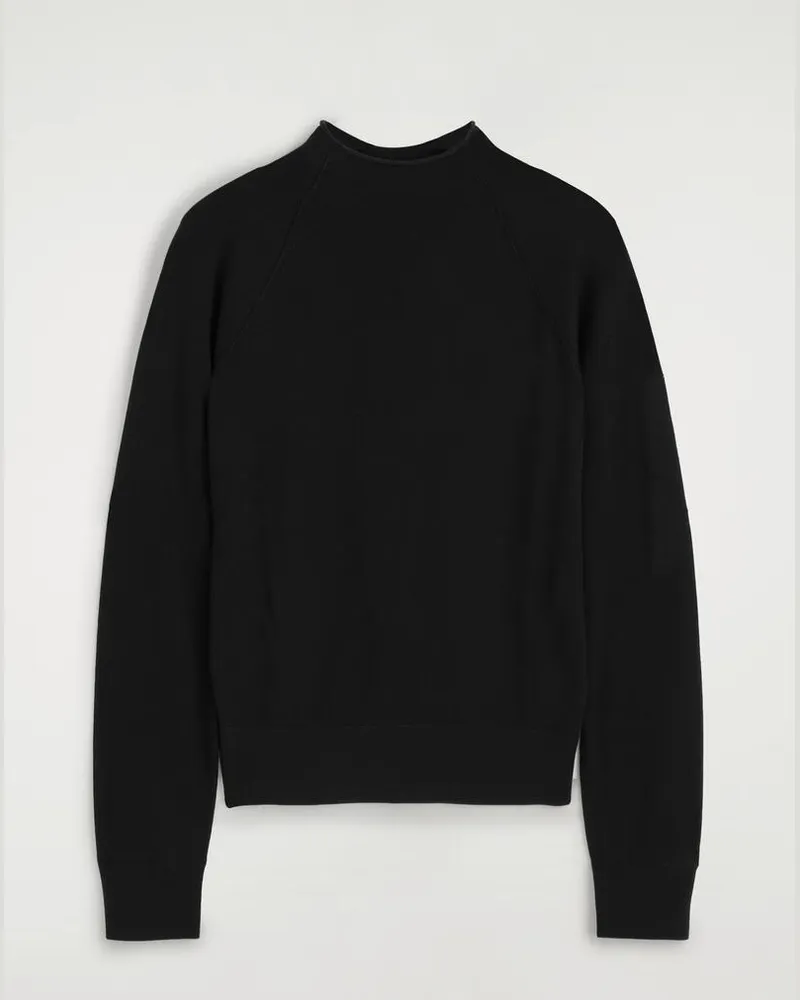 COS Pullover Aus Merinowolle Mit Stehkragen Schwarz