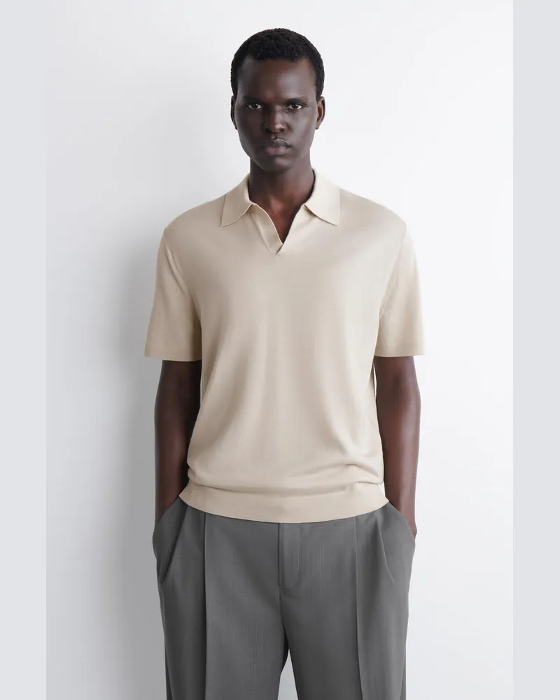 COS Poloshirt Aus Merinowolle Beige