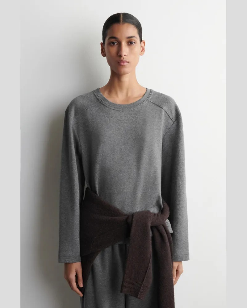 COS Langarmshirt Aus Baumwolle Grau