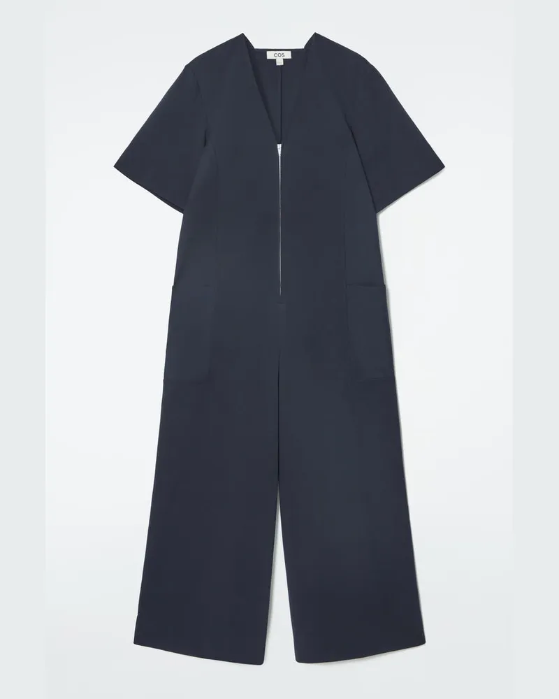 COS Jumpsuit Aus Mehreren Bahnen Mit V-Ausschnitt Blau