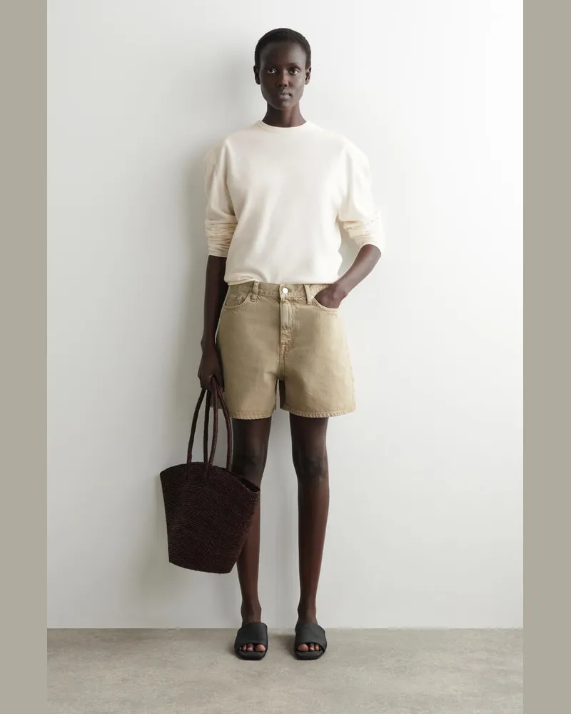 COS Jeansshorts Mit Hohem Bund Beige