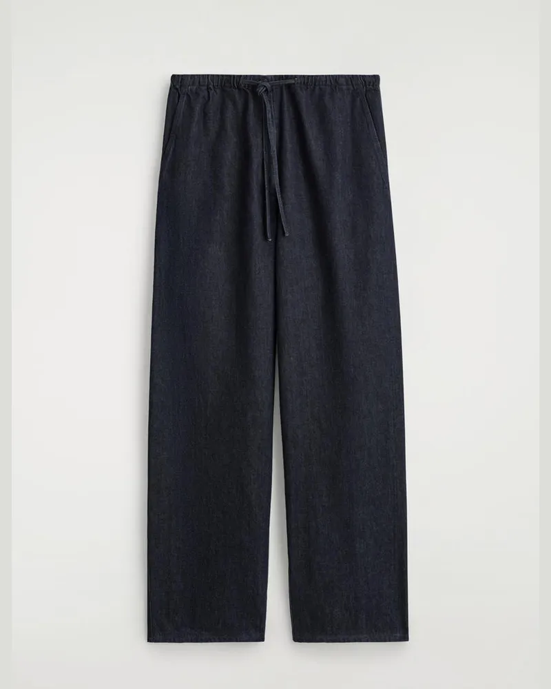 COS Hose Aus Denim Mit Kordelzugbund Blau