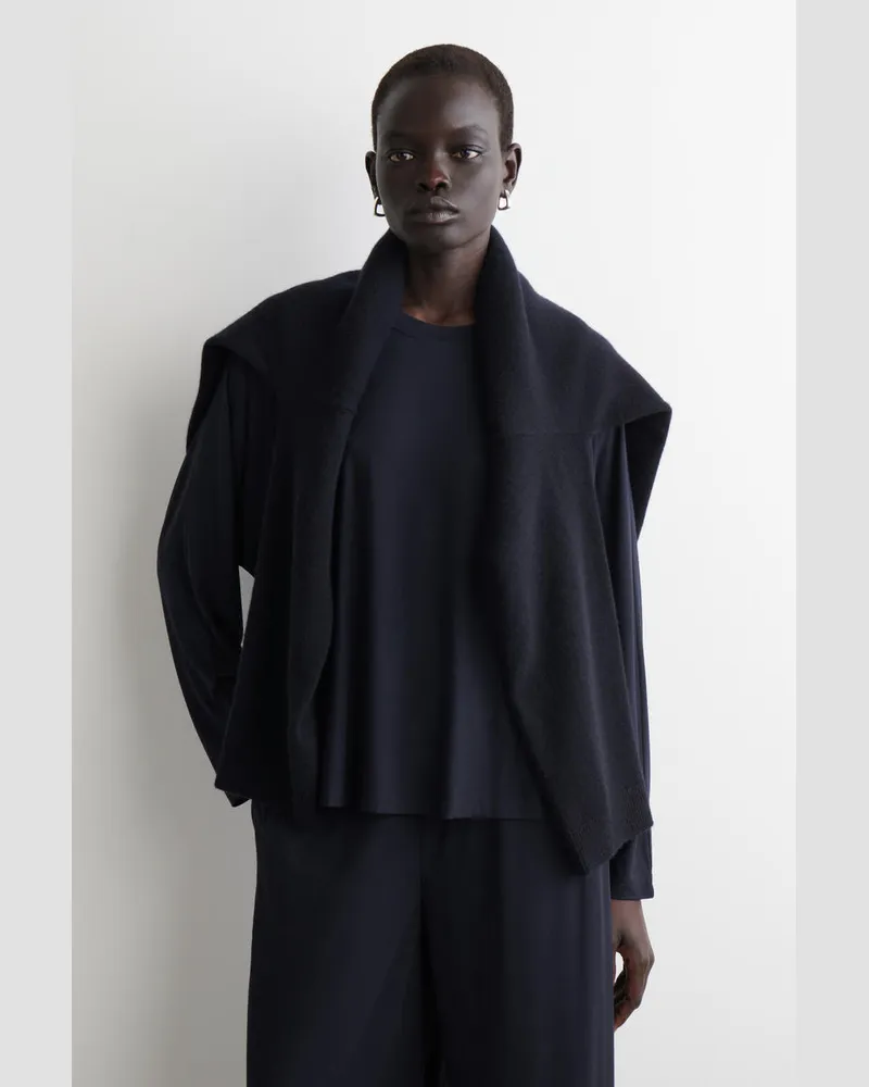 COS Fluid Jersey Long-Sleeved Top Blau